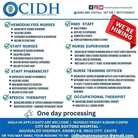 imus doctors hospital hiring|We're hiring! Apply now! .
